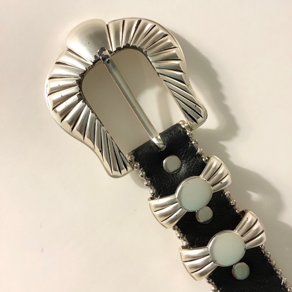 B.B. Simon Handmade Black Leather Belt - 30 - Picture 9 of 14